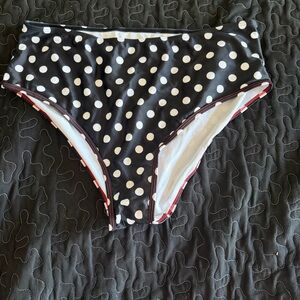 NWT Black & White Polka Dot Bikini Bottoms